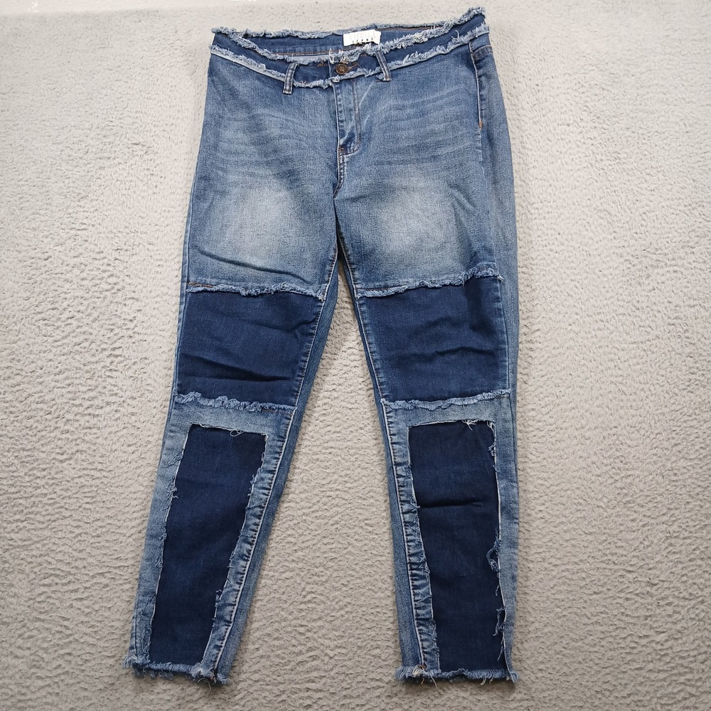 Thrill Jeans Patchwork Distressed Straight Leg Wo… - image 2